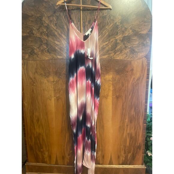 LOVESTITCH Tie Dye Maxi Dress w Pockets NWT Size M/L BEACH OVERSIZE VACAY Slip - Picture 2 of 3